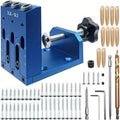 Pocket Hole Jig Kit Adjustable 3 Guide Holes 15 Degree Angle Drill System with Drill Bit Screwdrivers Screws Plugs Hex Drivers for Woodworking Joinery Carpenter DIY Projects