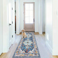 Runner Rug Boho Hallway Rug Machine Washable Non-Slip Vintage Farmhouse Accent Area Rug for Entryway Kitchen Living Room Bedroom Laundry Room - 2x6 2x8 2x10 Carpet Mat