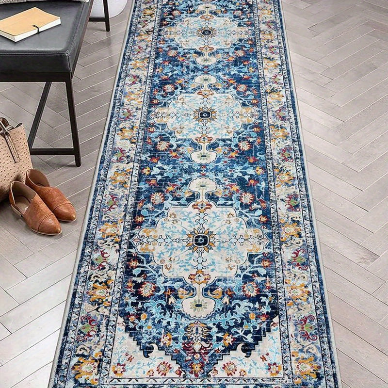 Runner Rug Boho Hallway Rug Machine Washable Non-Slip Vintage Farmhouse Accent Area Rug for Entryway Kitchen Living Room Bedroom Laundry Room - 2x6 2x8 2x10 Carpet Mat