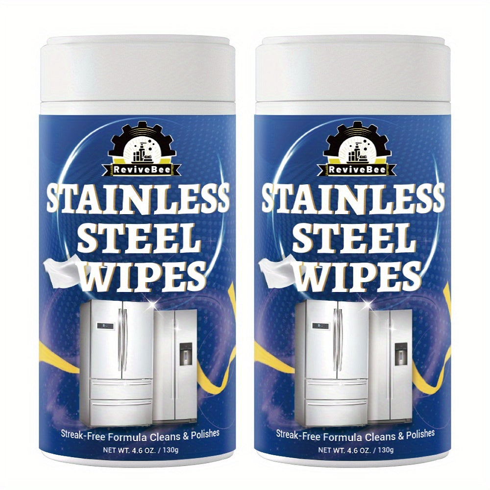 Stainless Steel Cleaning Wipes Kitchen 1 or 2 Barrel - Gentle Formula Safe for Hands, Quick Deep Cleaning of Stainless Steel Appliances Surfaces Sinks & Cookware, Streak-Free Kitchen Cleaning Wipes