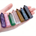 Natural Rainbow Fluorite Crystal Tower Set 7PCS ¨C Hand-Polished Hexagonal Gemstone Obelisks 2.2 Inch, Crystal Points for Home Decor, Meditation, Reiki & Holiday Gift, Eco-Crafted Mineral Collection