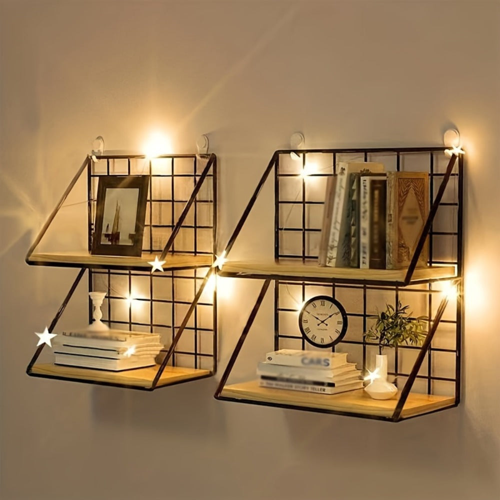 Metal Floating Wall Shelf ¨C No Drill Wall Mounted Storage Rack for Bathroom, Living Room & Bedroom, Minimalist Iron Wall Organizer Shelf Decor