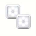 LED Night Light Motion Sensor Battery Powered Dusk to Dawn Smart Sensor Compact Nightlight for Bedroom Toilet Stairs Hallway Closet Warm White Cool White 2 Pack