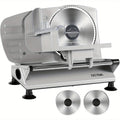 Electric Meat Slicer for Home Use ¨C Deli Food Slicer with 2 Removable Stainless Steel Blades, Adjustable Thickness, Food Carriage for Meat, Cheese & Bread