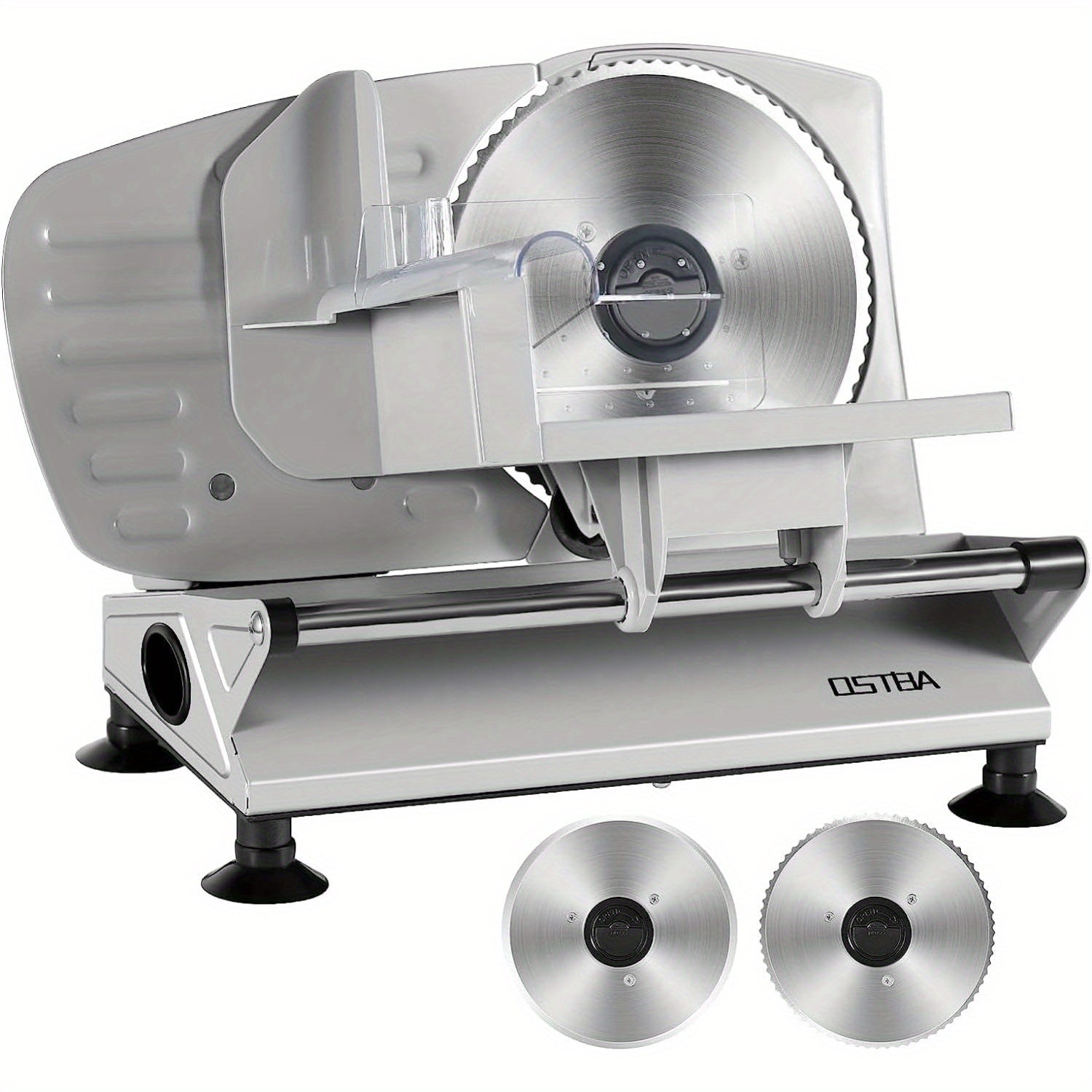 Electric Meat Slicer for Home Use ¨C Deli Food Slicer with 2 Removable Stainless Steel Blades, Adjustable Thickness, Food Carriage for Meat, Cheese & Bread