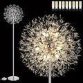 Crystal Floor Lamp Living Room 69 Inch Modern Standing Lamp ¨C 738pcs K9 Crystals, 9 LED Bulbs, Antique Brass & Gold Finish, Tall Pole Light for Bedroom, Office & Mid Century Glam Decor