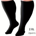 Plus Size Compression Socks 2 Pairs High Elasticity Sports Fitness Oversized Socks for Men Women 2XL 3XL 4XL 5XL 6XL 7XL Running Athletic Support