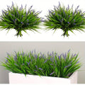 Artificial Lavender Flowers 11pcs UV Resistant Outdoor Indoor Fake Flower Stems, No Fade Realistic Plastic Lavender for Garden Patio Wedding Party Home Decor, Low Maintenance Floral Arrangement