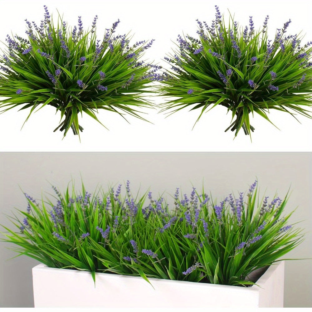 Artificial Lavender Flowers 11pcs UV Resistant Outdoor Indoor Fake Flower Stems, No Fade Realistic Plastic Lavender for Garden Patio Wedding Party Home Decor, Low Maintenance Floral Arrangement