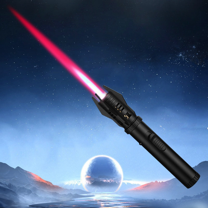Windproof Turbo Torch Lighter 360 Degree Ignition Metal Jet Flame Lighter with Safety Lock Adjustable Flame for Camping BBQ Outdoor Cooking Butane Gas Not Included