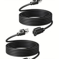 Extension Cord 2-Pack 20FT 3-Prong Indoor Outdoor 16/3 SJTW Flexible Tangle-Free All-Copper Wire 125V 13A 1625W NEMA 5-15 for Home Office Computer Appliances Christmas Lights Black