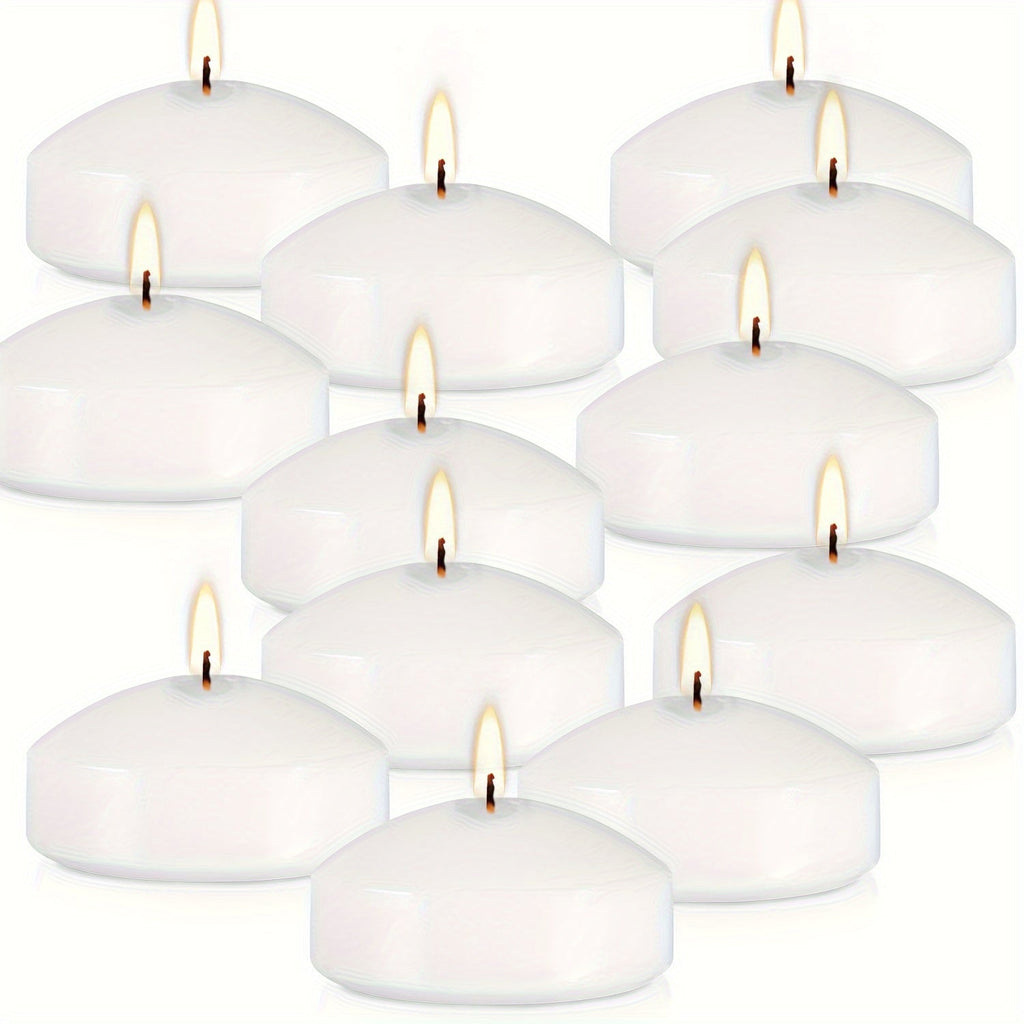 Floating Candles White 42 Pack Glitter Embellished Small Candle Set for Christmas Halloween Easter Thanksgiving Day of the Dead, Indoor Holiday Party Table Decoration Candles