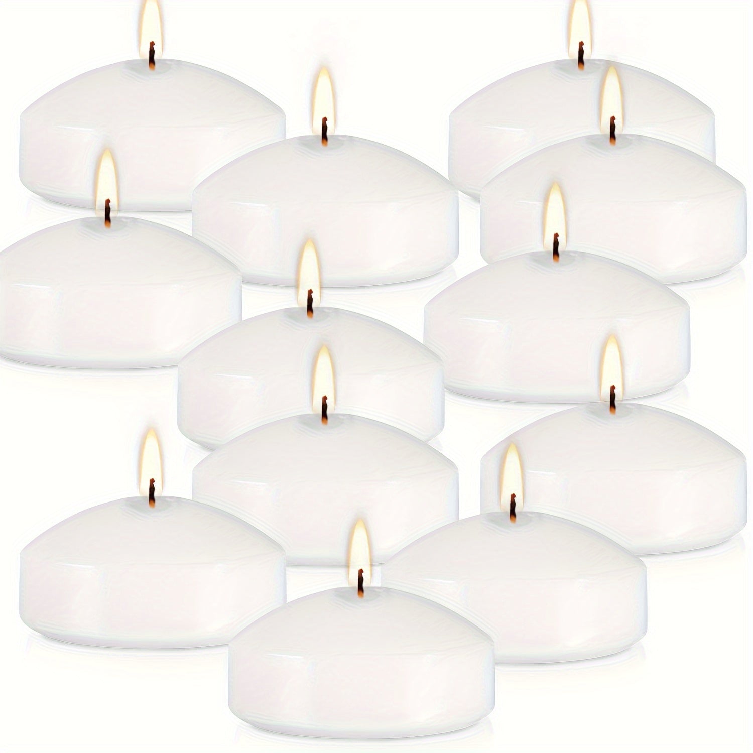 Floating Candles White 42 Pack Glitter Embellished Small Candle Set for Christmas Halloween Easter Thanksgiving Day of the Dead, Indoor Holiday Party Table Decoration Candles