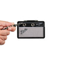 Fender Jack Rack Mini Guitar Amp Key Holder by Pluginz Licensed Wall Mount Keychain Rack with 2 Guitar Plug Keychains Real Amp Grill Cloth Brushed Metal Logo Rockstar Gift for Guitarists Musicians