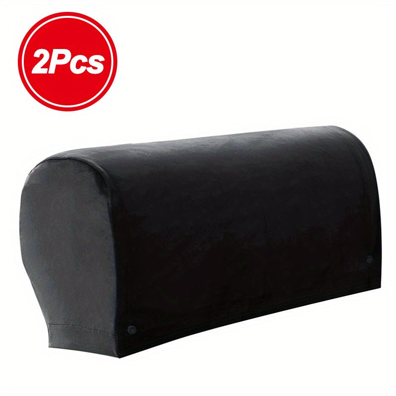 Stretch Armrest Covers for Chairs Sofa Couch 2 Pcs Spandex Elastic Arm Covers Slipcovers Plaid Pattern Furniture Protector for Living Room Recliner Armchair Home Decor