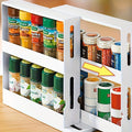 Rotating Spice Rack 2-Tier Turntable ¨C Large Capacity Pull-Out Kitchen Organizer for Countertop & Cabinet ¨C Multi-Functional 360¡ã Spinning Storage Rack for Spices, Condiments & Kitchen Essentials