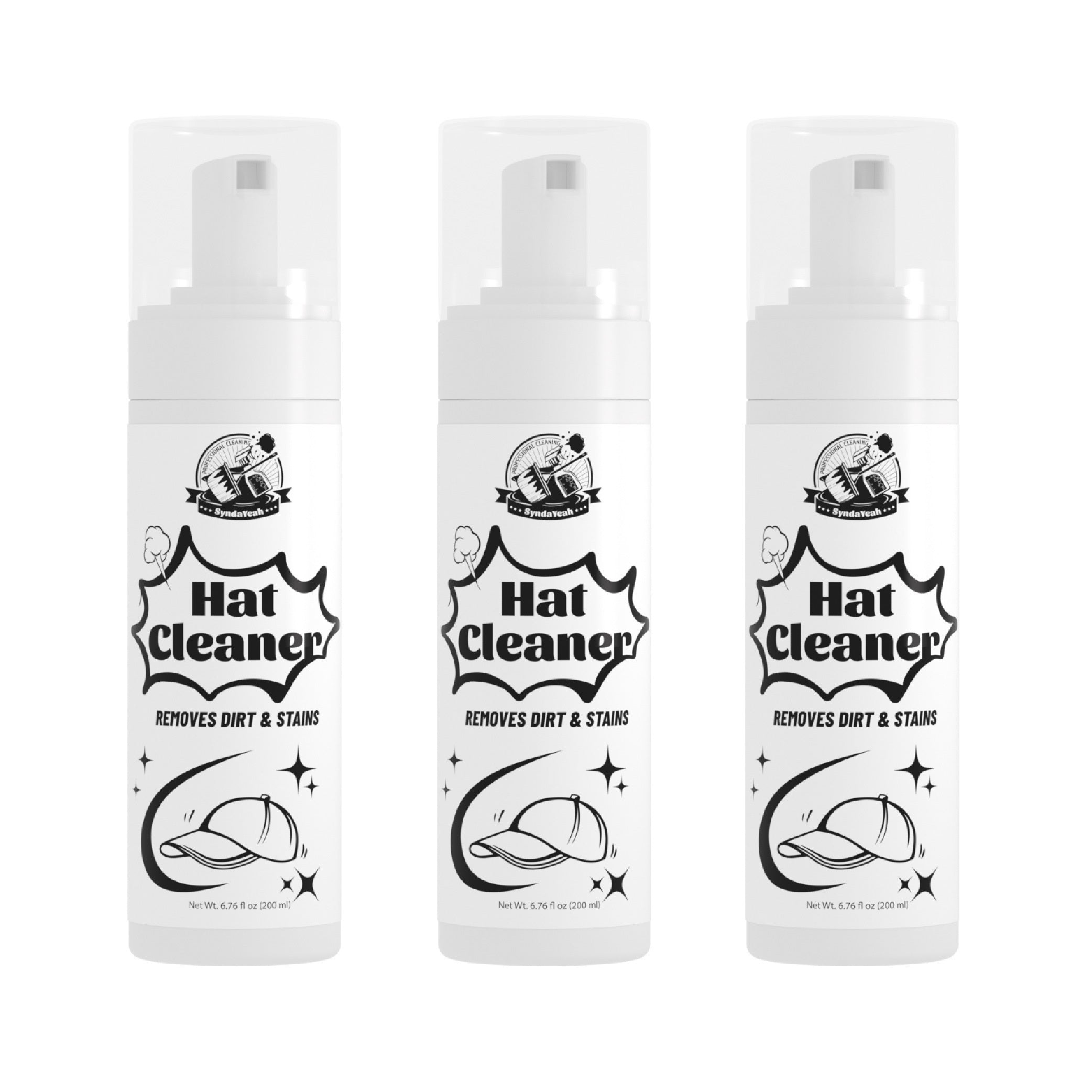 Hat Cleaner Foam Spray ¨C Professional Stain Remover for Wool, Felt & Fur Hats, Removes Dirt, Sweat & Fingerprints, 6.76 Fl Oz (200ml), All-Season Hat Care, Great Gift for Hat Lovers (1/2/3/5 Pack)