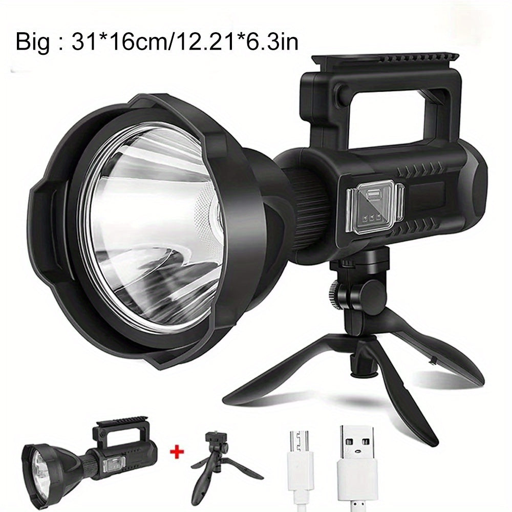 XHP90 High Power LED Flashlight USB Rechargeable Powerful Spotlight Searchlight ¨C 4 Modes, Camping Lantern Torch with Bracket for Fishing Camping Hiking Hunting Outdoor Adventure Patrol
