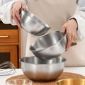 Stainless Steel Mixing Bowl Set 3-Piece with Measuring Marks ¨C Small Medium Large Nesting Bowls for Cooking, Baking & Food Prep, Durable 304 Stainless Steel Salad Bowl Set for Kitchen & Restaurant