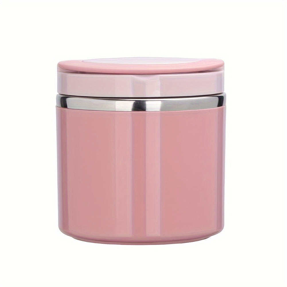 Stainless Steel Lunch Box 630ml Leakproof Stackable Thermal Bento Box with Handle 304 Steel Heat Cold Insulation Container for School Office Camping in Green Pink Blue
