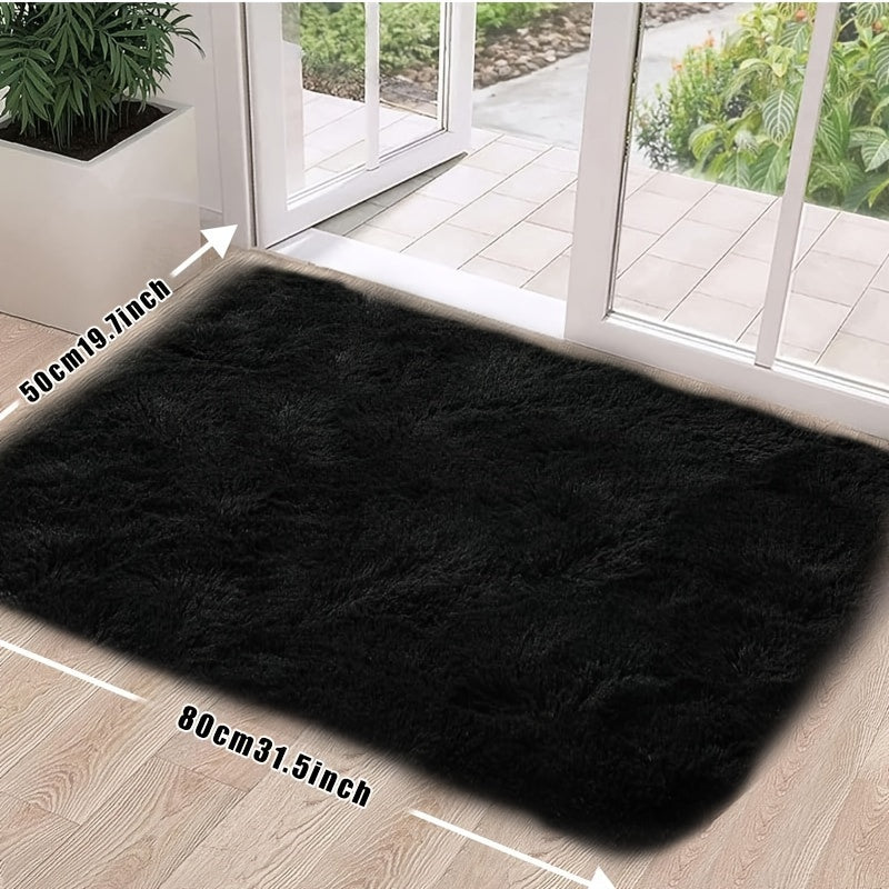Tie-Dye Plush Area Rug Soft Non-Slip - Absorbent Machine Washable Fluffy Mat for Living Room Bedroom Bathroom, Modern Luxury Home Accent Rug, Dark Gray Black Light Gray Pink, 2 Sizes