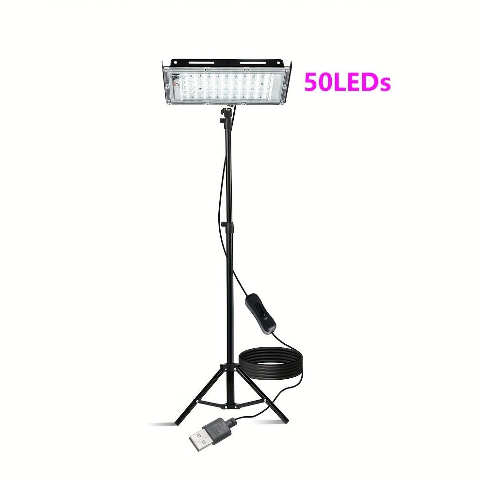 LED Work Light USB Powered 6000K Super Bright ¨C Adjustable Height & Angle Bracket Lamp for Construction Site, Workshop, Office, Barn & Market ¨C 50, 96 or 144 LEDs DC 5V Portable Job Site Light