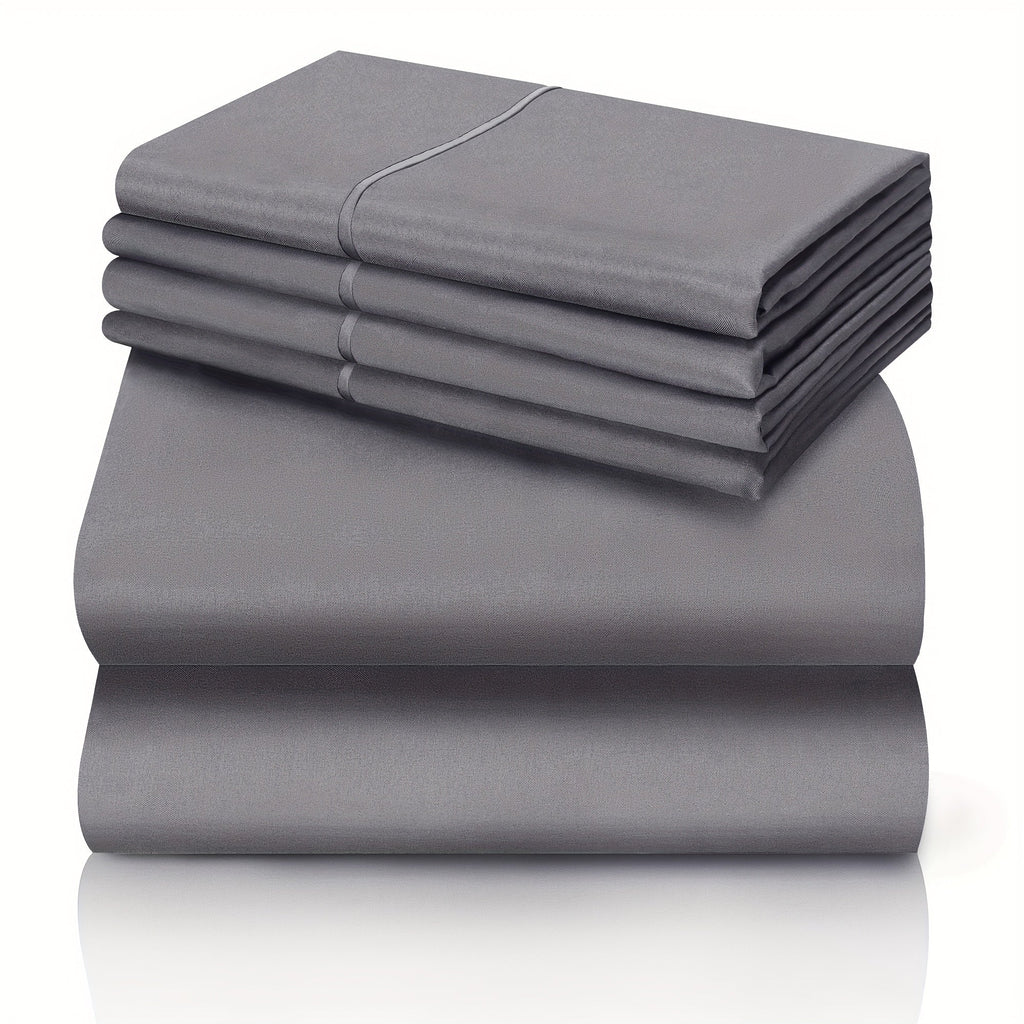 California King Sheet Set 6-Piece Breathable Cooling Bed Sheets Ultra-Soft Hotel Luxury Microfiber 18 Inch Deep Pocket Wrinkle Fade Resistant Flat Sheet Fitted Sheet 4 Pillowcases Multiple Colors
