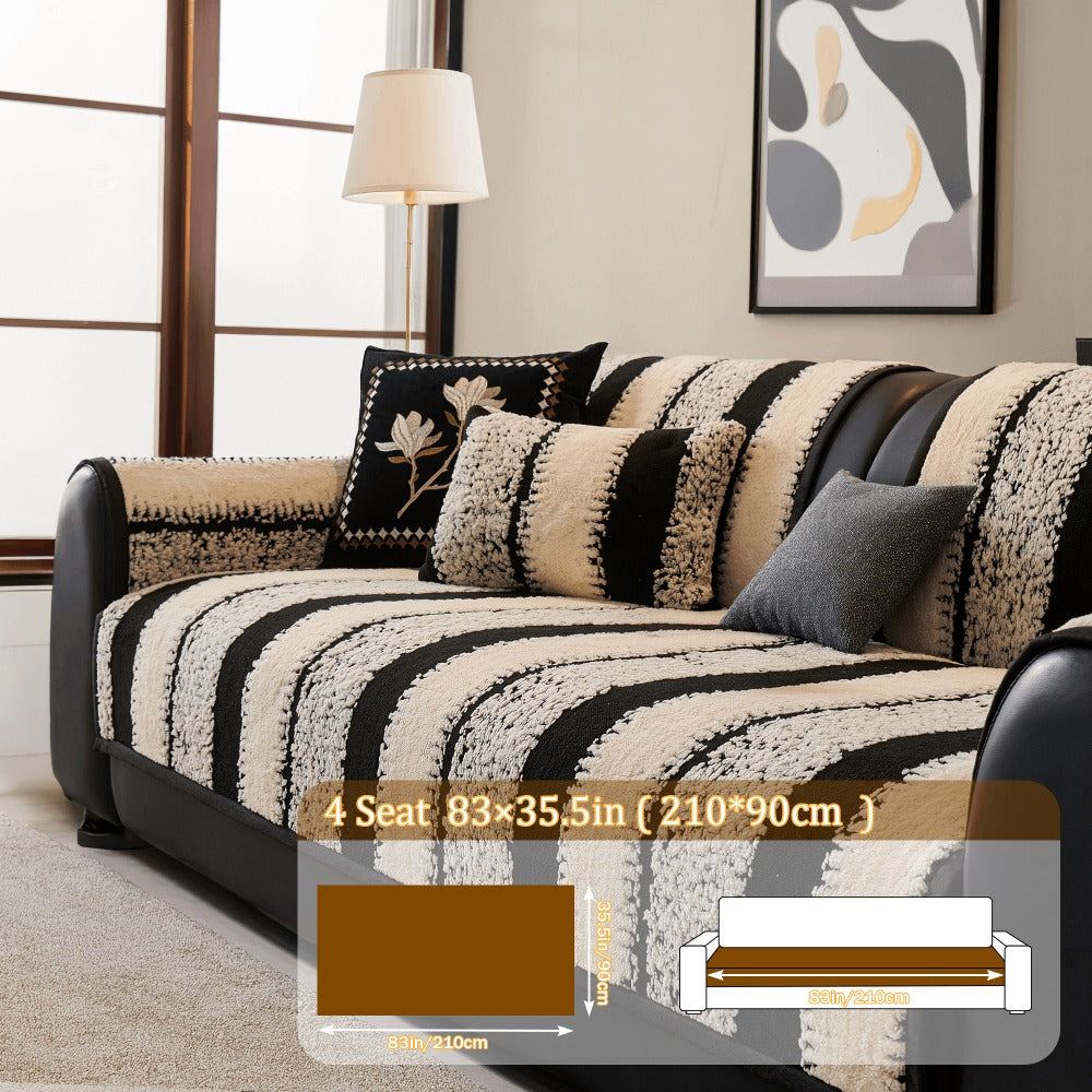 Sofa Cover Plush Non-Slip Washable Sectional Couch Slipcover Soft Durable Furniture Protector for Pets Cats Dogs 2 3 4 Cushion Sofa L-Shape Modern Sofa Pad Warm Sitting Cover All Seasons Black Gray Brown