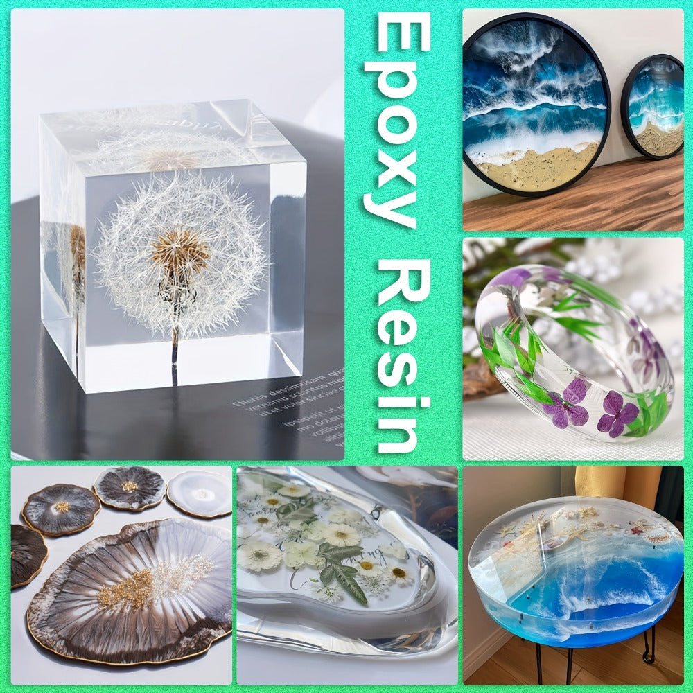 Fast-Curing Epoxy Resin Kit Low Odor Bubble-Free Non-Yellowing ¨C 2-Part Casting Resin for Jewelry Accessories River Tabletops Crafts & Handicrafts, 32oz or 80oz