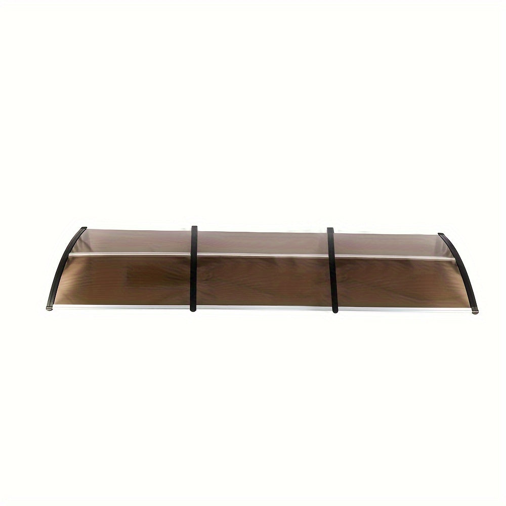 Door Window Awning Canopy 120x38 Inch Polycarbonate Rain Sun UV Snow Shield with Aluminum Bracket Easy Install Outdoor Porch Patio Entrance Shelter