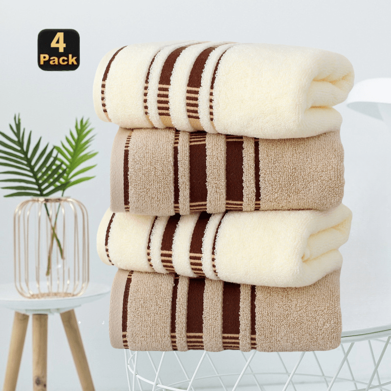 Cotton Face Towels 4-Pack Set, Super Absorbent Soft Pure Cotton Washcloths for Hotel Spa Salon Home Use, Skin-Friendly Cleansing & Dry Hair Towels
