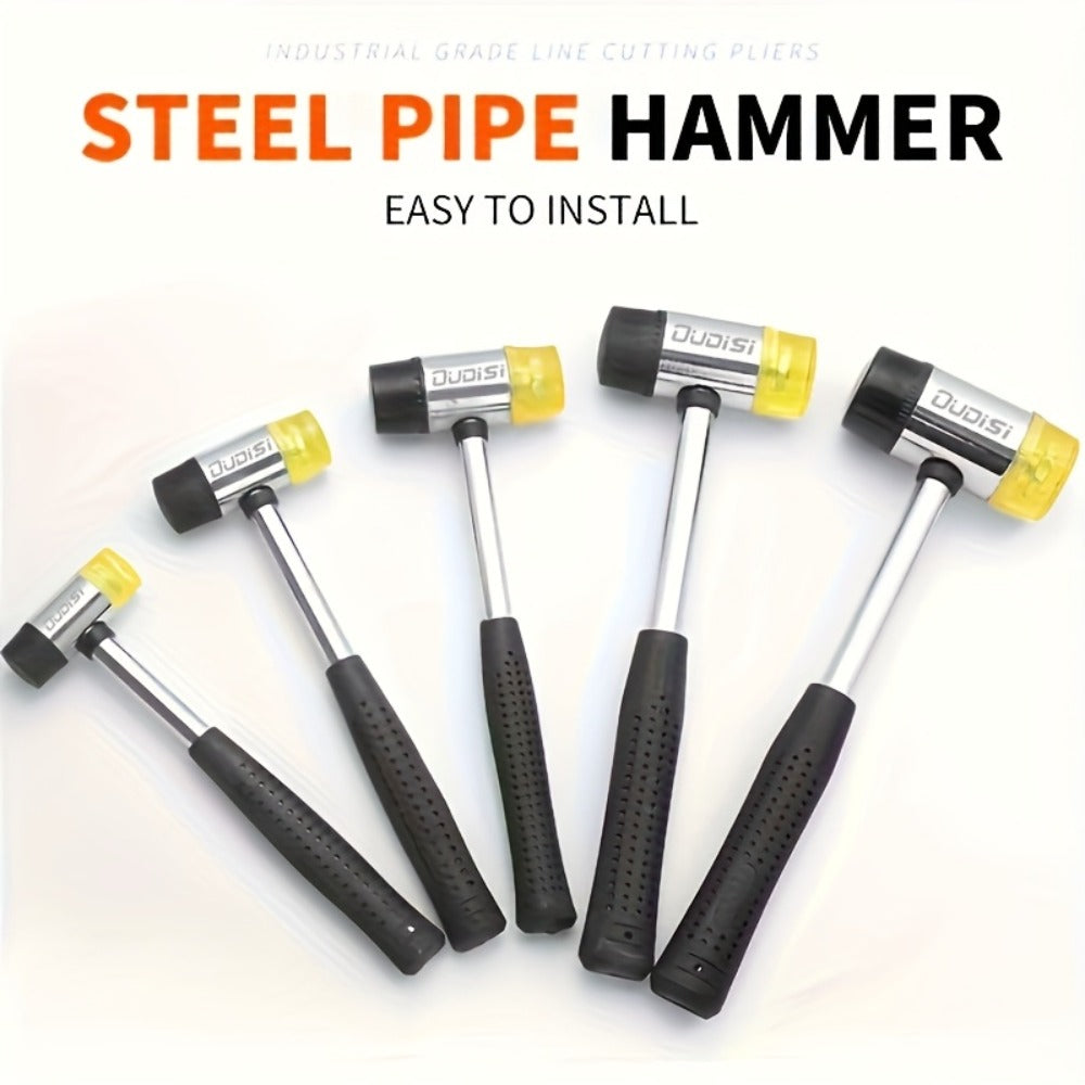 Double-Head Rubber Mallet ¨C Plastic Installation Hammer with Rubber Handle, Rebound-Proof Soft Mallet for Floor Installation, Tile, Jewelry, Leather Crafts & Woodworking (25/30/35/40mm)