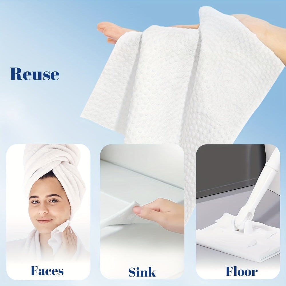 Disposable Facial Towels Extra Large Thick Dry Wet Cleansing Cotton Towel 40 Sheets Per Box 10.24x11.81 Inch Soft Skin-Friendly Face Wash Towel for Daily Skincare Makeup Removal