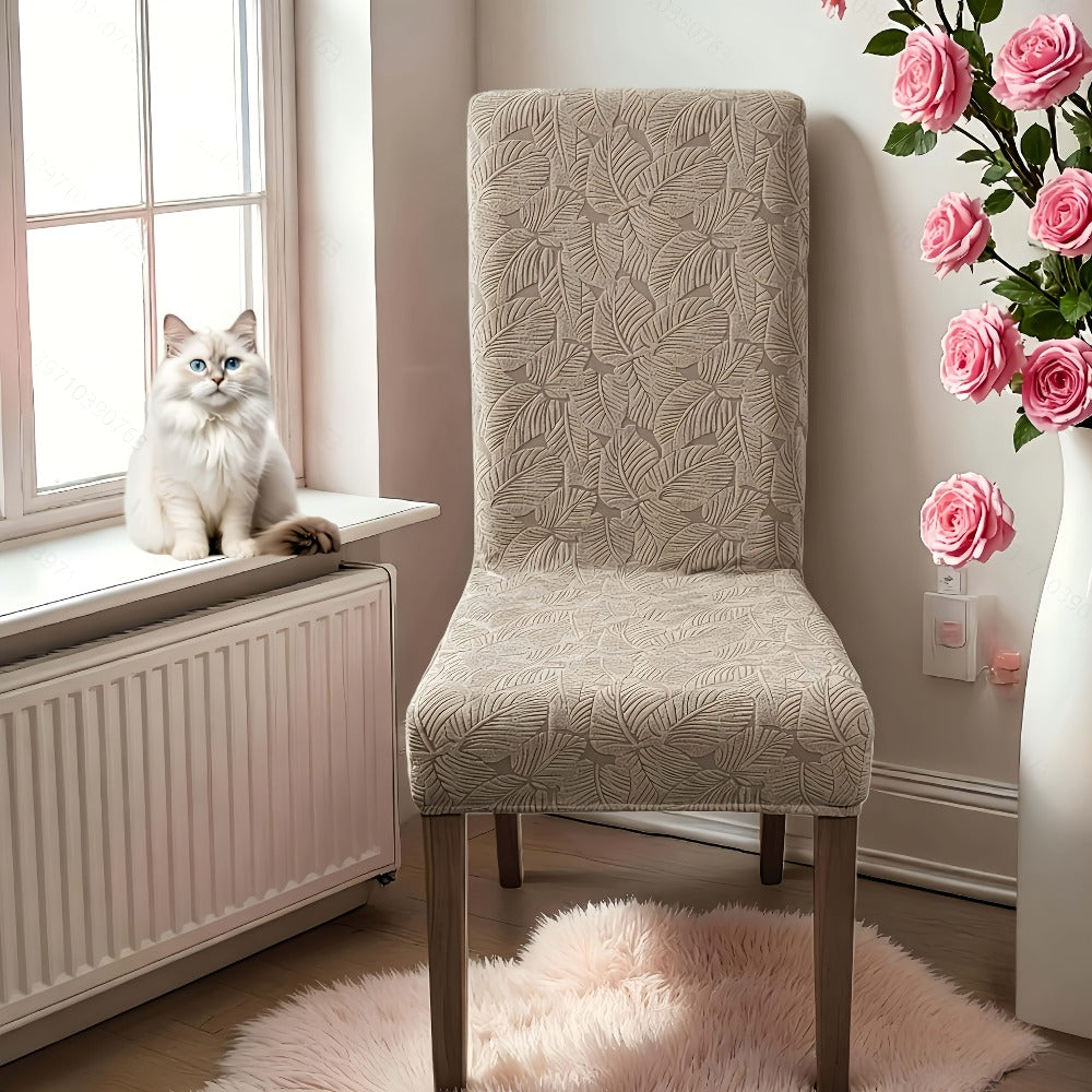 Stretch Dining Chair Covers Set of 4/6 - Plant Print Slipcovers for Dining Room Kitchen Chairs, Elastic Parsons Chair Protector, Home Decor