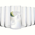 Drinking Glasses Set of 6 ¨C 17.5oz Large Clear Crystal Glass Cups, Lightweight Glassware Set for Water, Juice, Iced Tea, Mojito, Cocktails, Kitchen & Bar Use, Holiday Entertaining