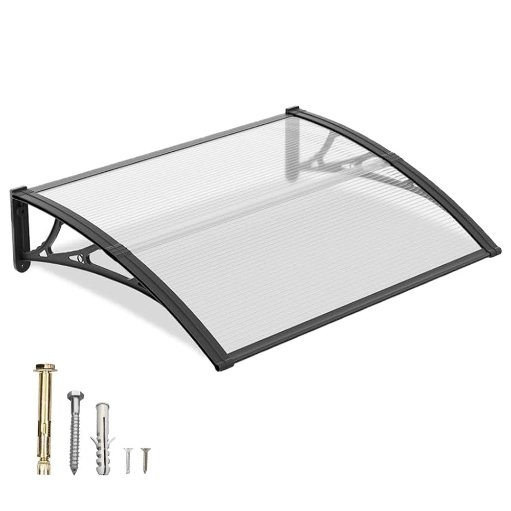 Window Awning Door Canopy Polycarbonate Overhang ¨C UPF 50+ UV & Rain Protection, Leak-Proof Hollow Sheet, Weather-Resistant Outdoor Patio Awning for Doorways, Windows, Storefronts ¨C Multiple Sizes & Colors