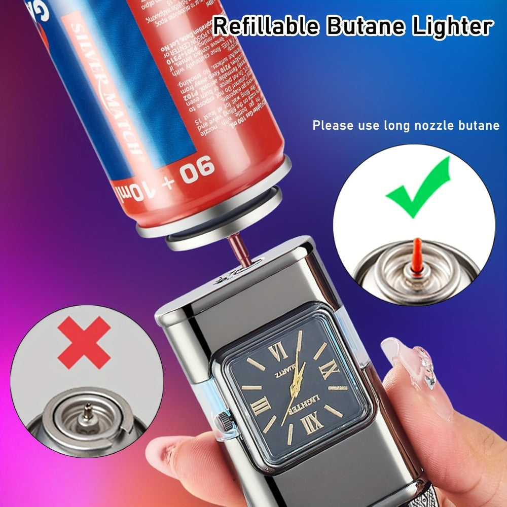 Double Flame Retro Metal Lighter Windproof Refillable Butane Outdoor Portable Quartz Ignition Dragon Eagle Gun Type Ice Golden Bronze Mahogany Creative Men Gift Box Packaging