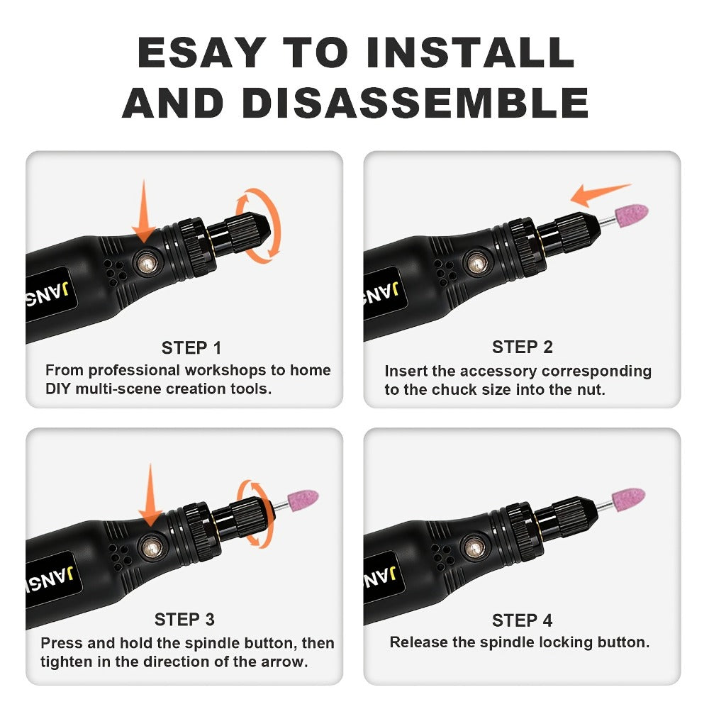 Cordless Rotary Tool Set Rechargeable Engraving Pen ¨C Adjustable Speed Electric Wood Carving Tool for Grinding Polishing Etching Cutting DIY Craft