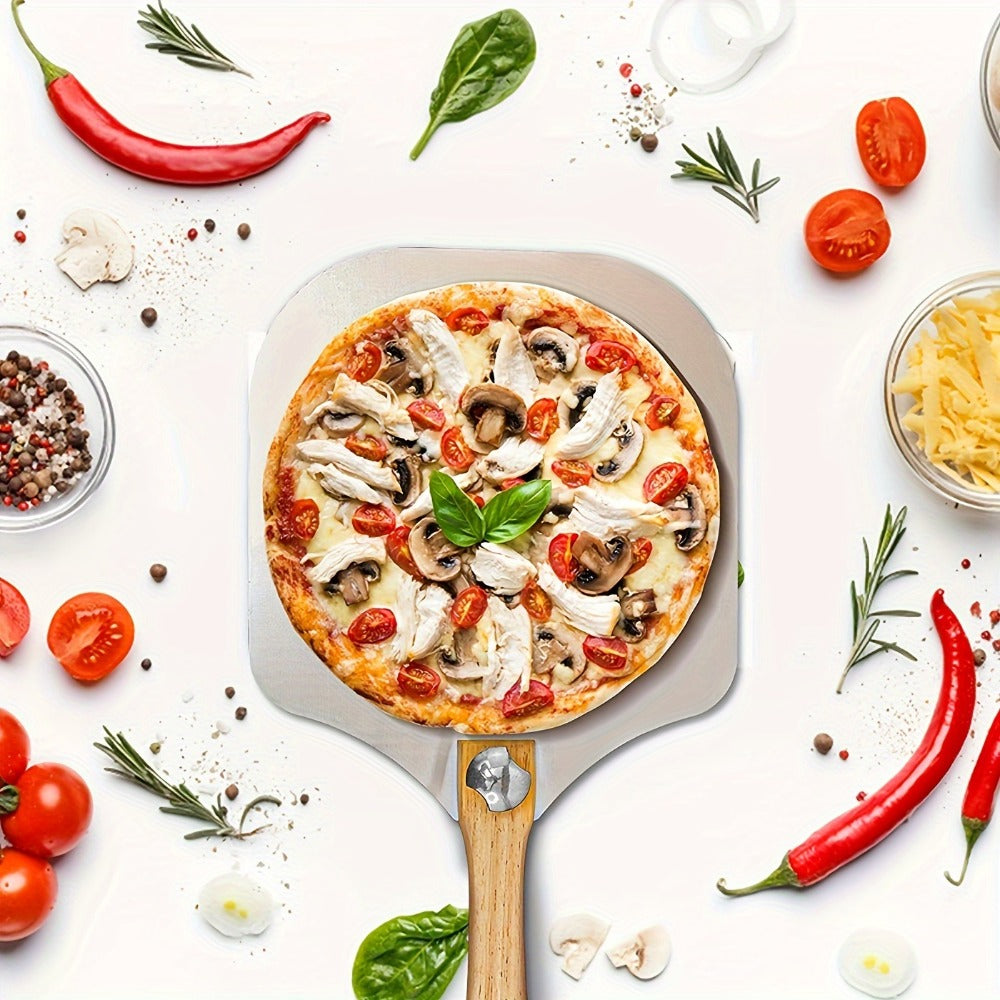 Pizza Making Set with Pizza Peel, Nonstick Pizza Pan, Perforated Pan, Pizza Cutter, Oven Mitts, Pie Server & Basting Brush, Complete Pizza Tools Kit for Oven & Grill, 7-Piece or 8-Piece