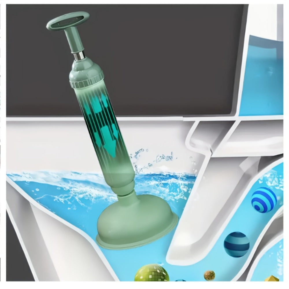 Flexible High-Pressure Drain Pipe Clog Remover - Manual Toilet Plunger & Pipe Dredging Tool, Durable Plastic Drain Cleaner for Bathroom Sink Shower Kitchen Drain, No Electricity Needed, Green