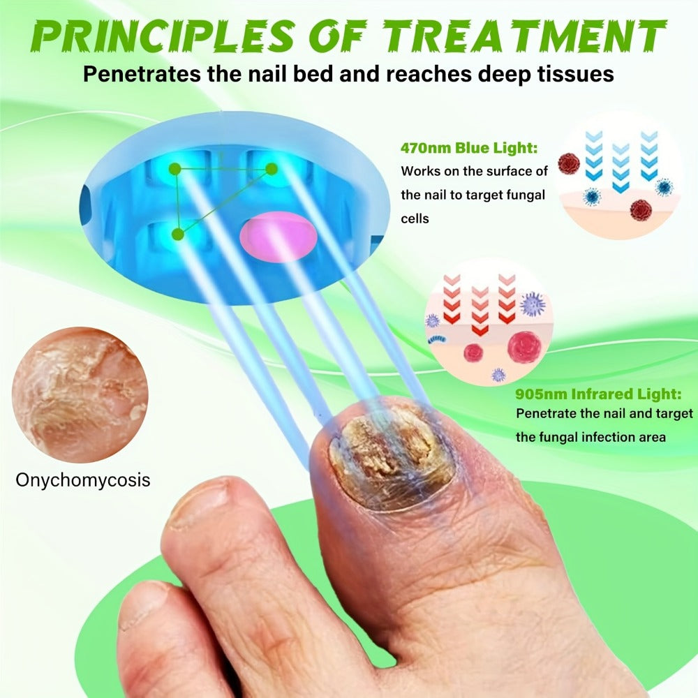 Nail Fungus Laser Device FDA Cleared 7-Minute Home Treatment for Toenail Fingernail Fungal Infections Portable Nail Care Device Fast-Acting Laser Nail Treatment