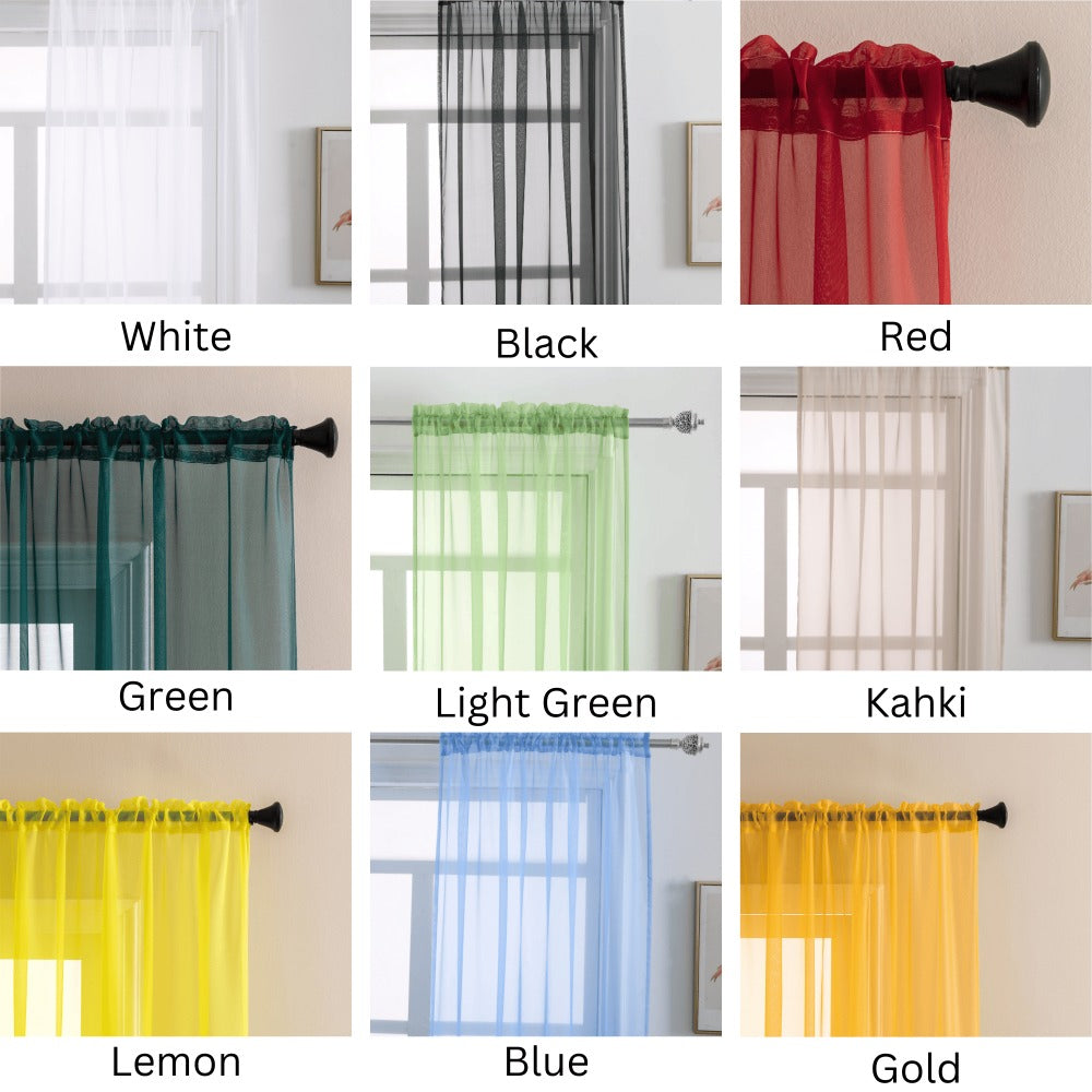Sheer Curtains 2 Panels Rod Pocket ¨C Light Filtering Privacy Window Drapes for Living Room Bedroom Modern Home Decor