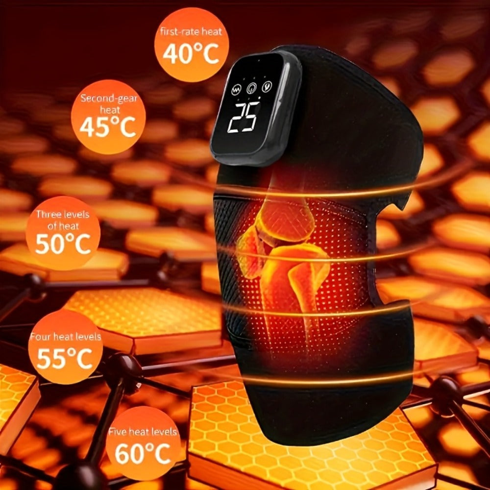 Knee Massager with Heat ¨C 3-Level Heating Pad for Knee Pain Relief, Joint & Muscle Warmth, Anti-Slip Breathable Knee Brace for Men & Women