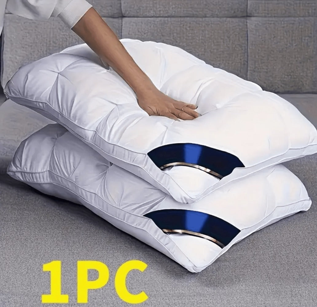 Hotel Quality Pillow Soft Polyester Fiber Bed Pillow with Zipper Closure for Deep Sleep Neck Support, Machine Washable All Season Pillow for Home Bedroom, White Grey 1 2 4 Pack