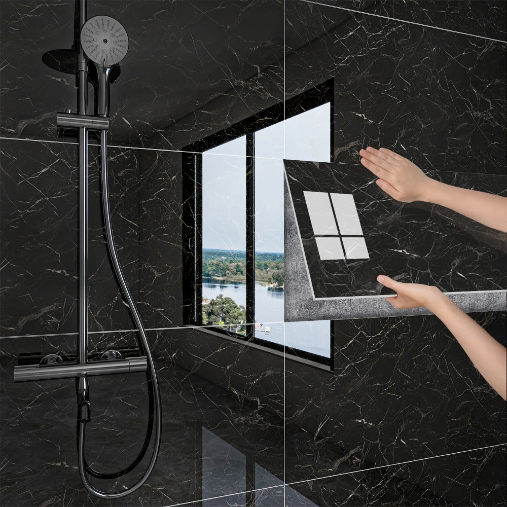 Peel and Stick Marble Wall Tiles - Self-Adhesive Waterproof Backsplash Panels for Kitchen Bathroom Living Room, Easy Install DIY Wall Sticker Decor (23.62¡±x11.81¡±, 20/40 Pack)
