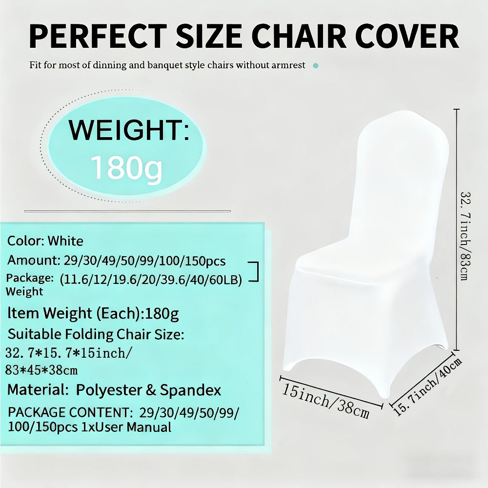 Spandex Chair Covers Bulk, Elastic Stretch Universal Fit Banquet Chair Protectors ¡ª Machine Washable Wedding Chair Covers for Weddings, Parties, Banquets & Events | Black & White | 30-150 Pack