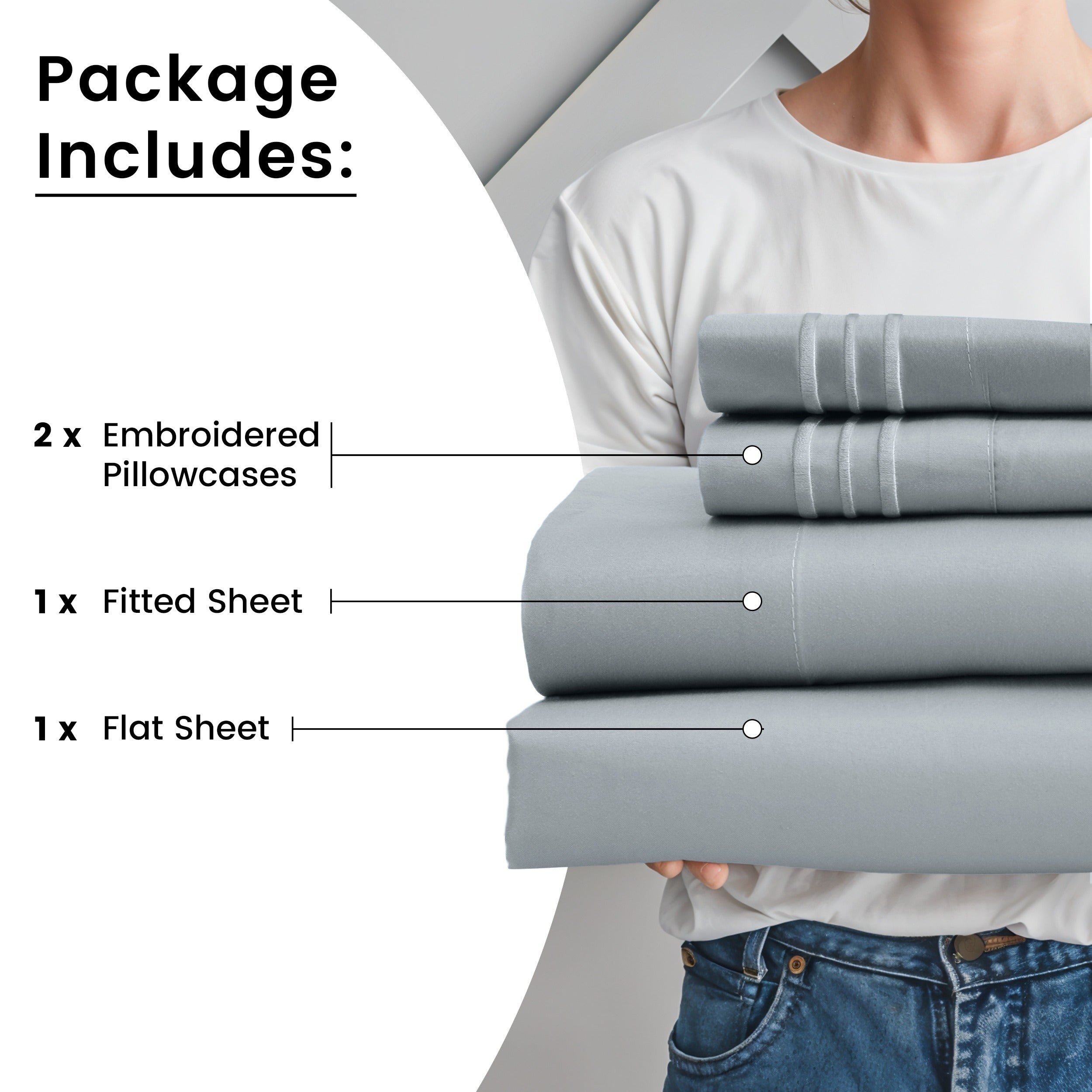 Fitted Sheet Set 6-Piece Brushed Polyester Deep Pocket Bed Sheets 20 Colors Hotel Luxury Soft Bedding with Embroidered Pillowcases