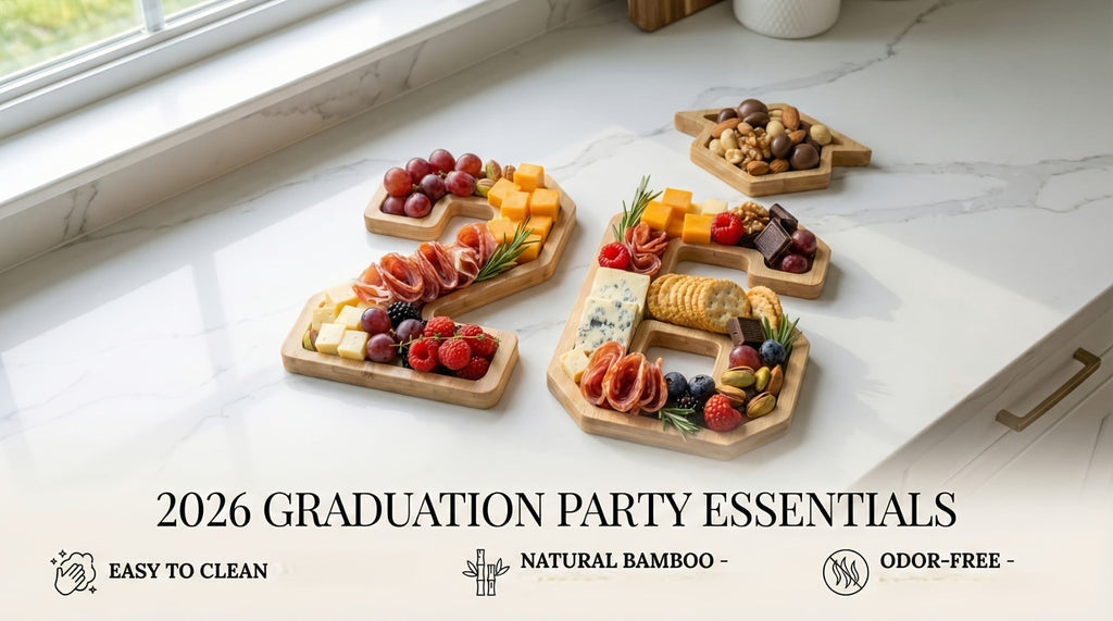 2026 Graduation Decorations Table Centerpiece Set ¨C Charcuterie Board with Number 26 & Graduation Cap, Serving Trays for Preschool, High School & College Grad Party Supplies