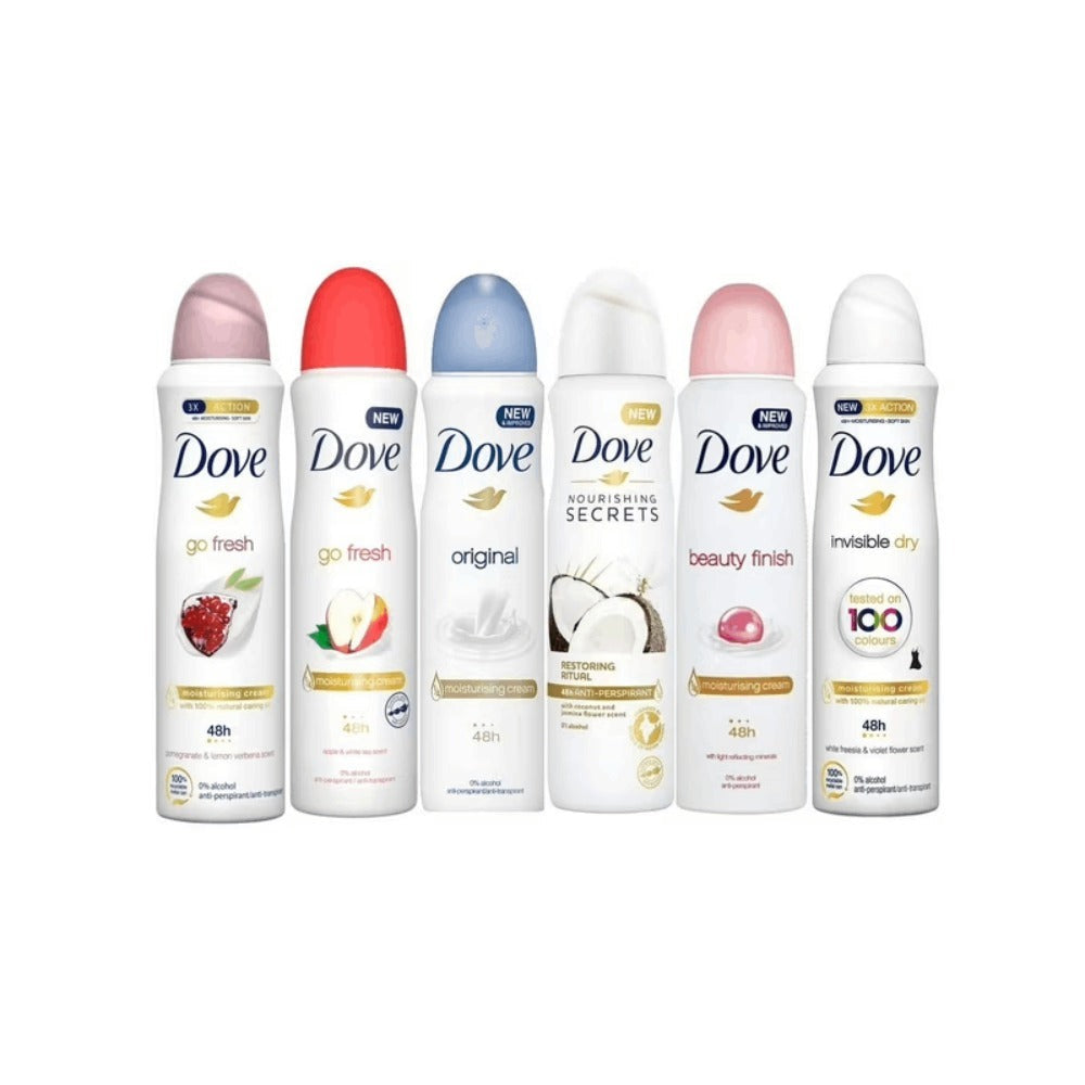 Dove Women Deodorant Spray 150ml Long-Lasting Scent Protection Anti-Perspirant Body Spray for Women ¨C 48H Freshness, Gentle on Skin, Bulk Pack Options