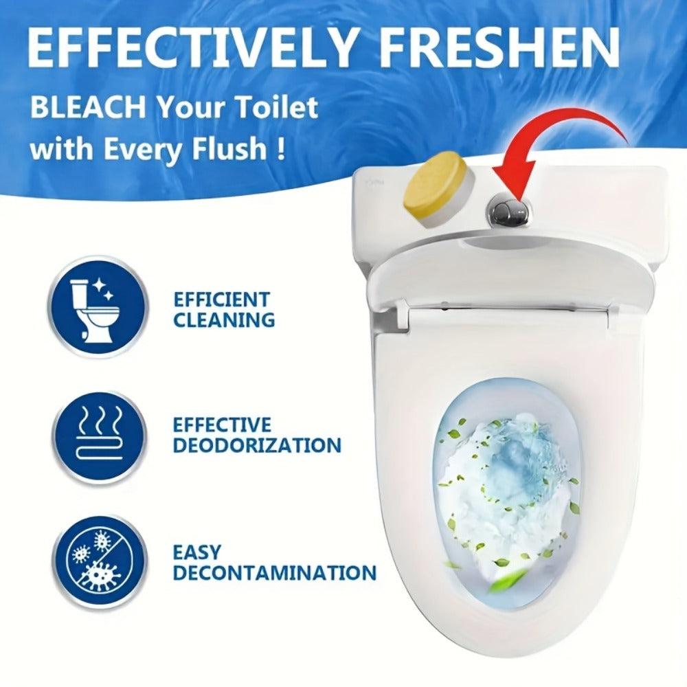 Toilet Cleaning Tablets Effervescent Lemon Scent 12/24pcs - Multi-Functional Toilet Bowl Cleaner Tablets, Stubborn Stain Remover & Deodorizer, Flushable Toilet Cleaner for Deep Clean & Fresh Bathroom